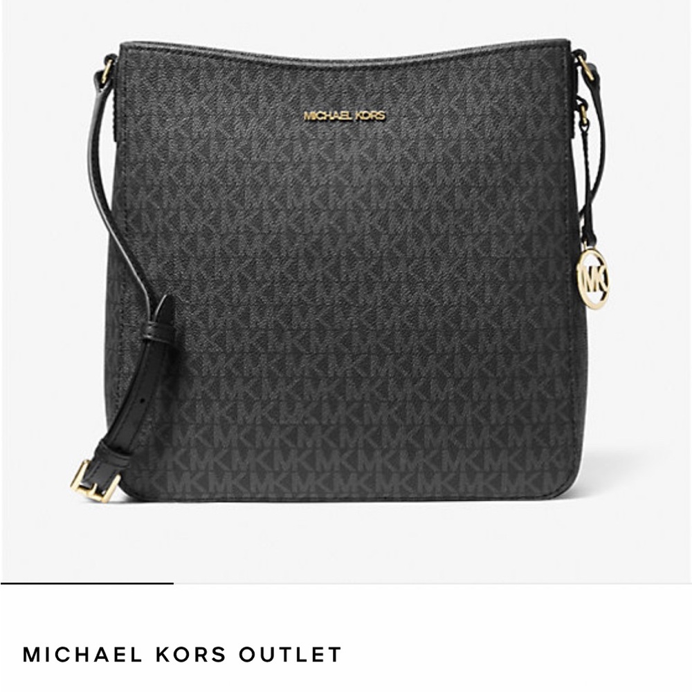 Michael Kors Black and Silver Signature Crossbody